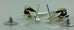 925 sterling silver two tone brass wire cross X earrings Taxco Mexico vintage