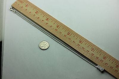 14K WHITE GOLD .80CTW DIAMOND 3 STONE PENDANT 16" 1.3MM CABLE CHAIN NECKLACE NEW