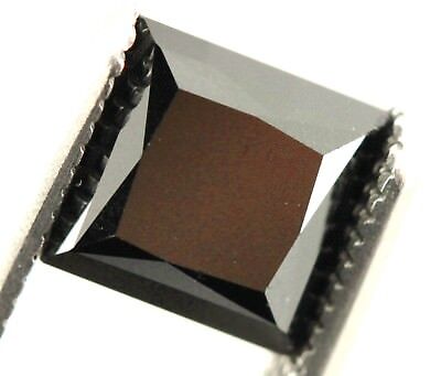 Loose princess cut 1.50ct treated black diamond 5.59x5.44x4.59mm estate
