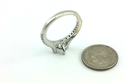 PLATINUM .80 CT ROUND DIAMOND ENGAGEMENT RING SEMI MOUNT .18CTW ACCENTS MILGRAIN
