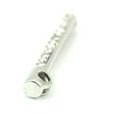 14k white gold .59 ctw round diamond cylinder tube pendant new 1 inch EF VS-SI1