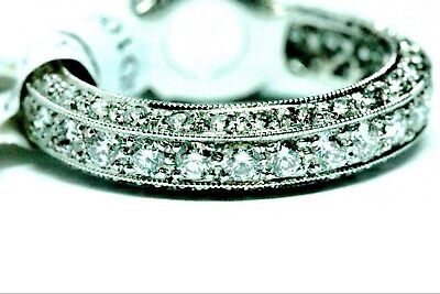 Antique style platinum engagement ring 9mm center 1.40ctw round diamonds size 6