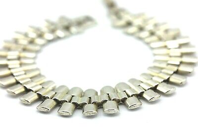 925 sterling silver 7.5" 15mm bar link chain bracelet 20.82g vintage estate