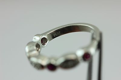Platinum anniversary ring .17ctw round diamond .38ctw round ruby sz 7.5 custom