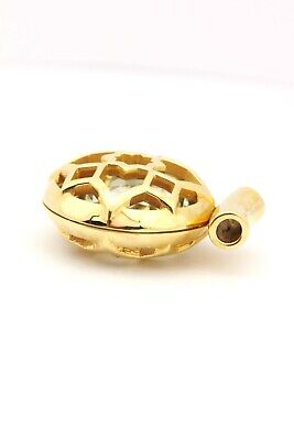 18k yellow gold 18.21ct Holland Rose Cut Prasiolite Quartz pendant 16.3g