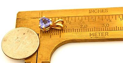 14k yellow gold 5.9mm trillion blue violet purple tanzanite solitaire pendant