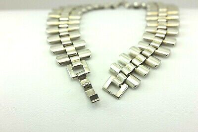 925 sterling silver 7.5" 15mm bar link chain bracelet 20.82g vintage estate
