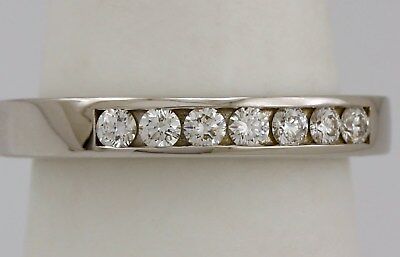 14k white gold .27ctw 2.10mm round white diamond size 6.5 wedding band ring NEW