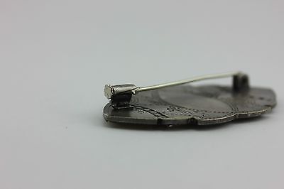 VINTAGE YELLOW LAQURED RHINESTONE ENAMEL PIN BROOCH ESTATE STERLING SILVER