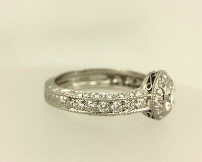 GIA 0.70 ct round G VS2 platinum Renaissance diamond engagement ring size 6 new