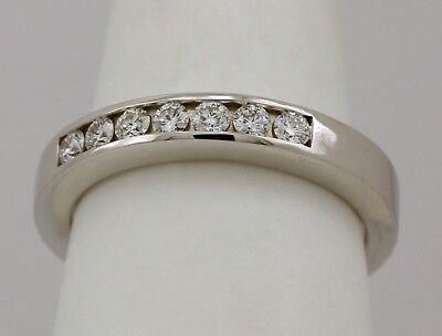 14k white gold .27ctw 2.10mm round white diamond size 6.5 wedding band ring NEW