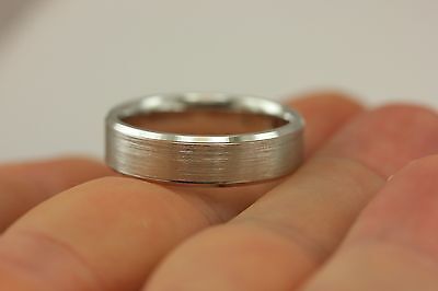 sterling silver 935 argentium men's wedding band 6mm satin size 10.5 ring NEW