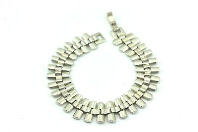 925 sterling silver 7.5" 15mm bar link chain bracelet 20.82g vintage estate
