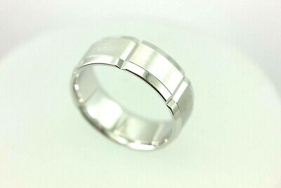 935 Argentium Sterling Silver wedding men's band ring satin matt 8mm size 10 cf