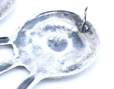 sterling silver earrings stud drop dangle 16.37g wheel feather medicine vintage
