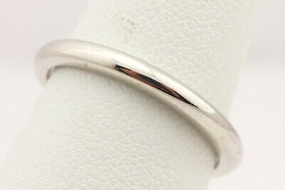 14k white gold wedding band ring size 6.25 plain polished 2.5mm NEW 2.71 grams