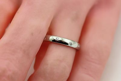 Platinum 0.10ctw round diamond zig zag wedding band ring size 6.75 NEW
