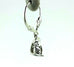 14k white gold pear shape CZ dangle earrings fleur de lis scroll leverback new