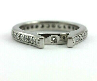 PLATINUM 1/2 CTW ROUND DIAMOND ETERNITY CATHEDRAL ENGAGEMENT RING SEMI MOUNT NEW