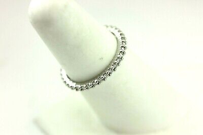 Platinum .48ctw round diamond eternity anniversary wedding band 2mm ring size 7