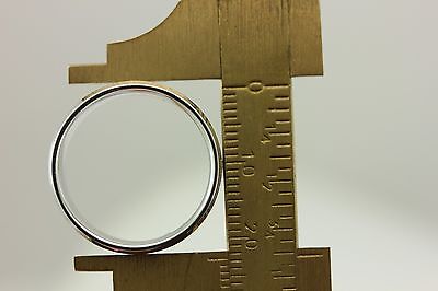 935 Argentium silver ring band 7mm polished bevel edge satin center NEW sz 9.5