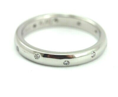 Platinum 0.10ctw round diamond zig zag wedding band ring size 6.75 NEW