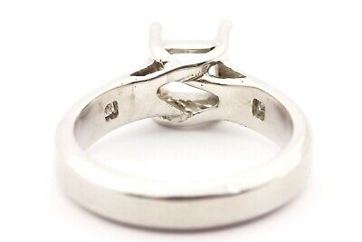 14k white gold princess solitaire accents engagement ring band sz 5.75 estate