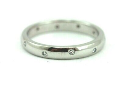 Platinum 0.10ctw round diamond zig zag wedding band ring size 6.75 NEW