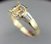 18k yellow gold engagement ring oval cushion semi mount baguette diamonds estate