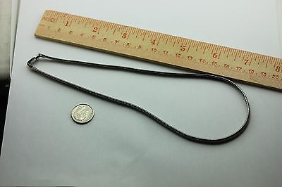 925 STERLING SILVER 16" 4 MM OMEGA CHAIN NECKLACE BLACK RHODIUM PLATED