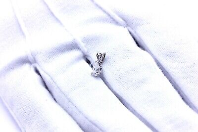 14K WHITE GOLD .34 CT 6.48x3.69x2.35mm PEAR SHAPE DIAMOND SCROLL PENDANT NEW