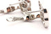 14k white gold .83ctw diamond clover 1/2 inch earrings estate invisible set