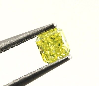 GIA natural diamond 0.10ct Fancy Intense Greenish-Yellow 2.76x2.64x1.60mm NEW
