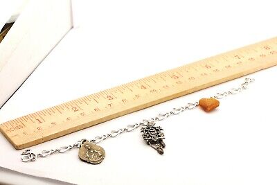 charm bracelet costume fashion Virgin Mary Jesus heart cuckoo clock moves 7.25"