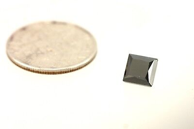 Loose princess cut 1.50ct treated black diamond 5.59x5.44x4.59mm estate
