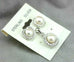 Sterling silver freshwater cultured button pearls CZ stud earrings pendant set