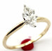 14k yellow gold 0.48ct marquise diamond GIA D SI2 solitaire engagement ring 1.5g