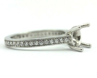 SOLITAIRE DIAMOND ENGAGEMENT RING PLATINUM 950 ROUND SEMI MOUNT SETTING .32CTW