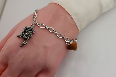 charm bracelet costume fashion Virgin Mary Jesus heart cuckoo clock moves 7.25"