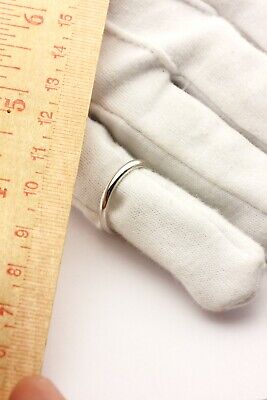 14k white gold wedding band ring size 6.25 plain polished 2.5mm NEW 2.71 grams