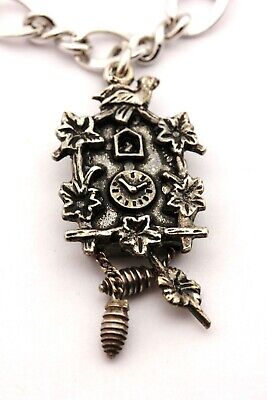 charm bracelet costume fashion Virgin Mary Jesus heart cuckoo clock moves 7.25"