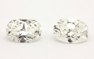 GIA matched pair oval diamonds 1.03ctw GH SI1 VVS1 natural loose new 6x4mm