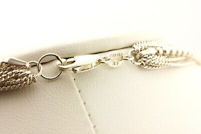 925 STERLING SILVER 18 inch LAYER CHAIN NECKLACE MEXICO BEAD TASSEL CABLE 34.3g