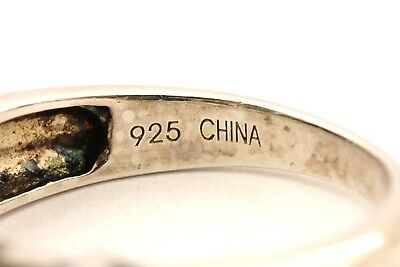 925 STERLING SILVER 3 STONE CZ 5 MM PRINCESS ENGAGEMENT RING SZ 5 WEDDING ESTATE