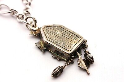 charm bracelet costume fashion Virgin Mary Jesus heart cuckoo clock moves 7.25"