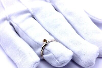 14k yellow gold 3x5mm oval bezel solitaire ring 2mm band setting size 6.75 new