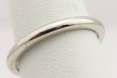 14k white gold wedding band ring size 6.25 plain polished 2.5mm NEW 2.71 grams
