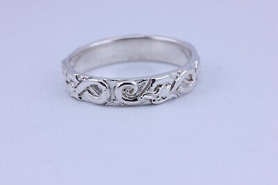 sterling silver men's ring size 11.25 dragon Celtic wedding band 5.09g 5mm