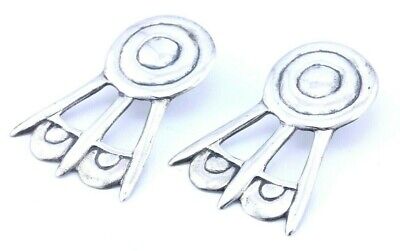 sterling silver earrings stud drop dangle 16.37g wheel feather medicine vintage