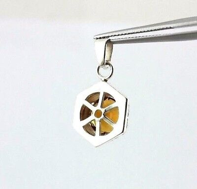 Sterling Silver 2.74ctw citrine 6 round diamond star engraved bezel pendant new
